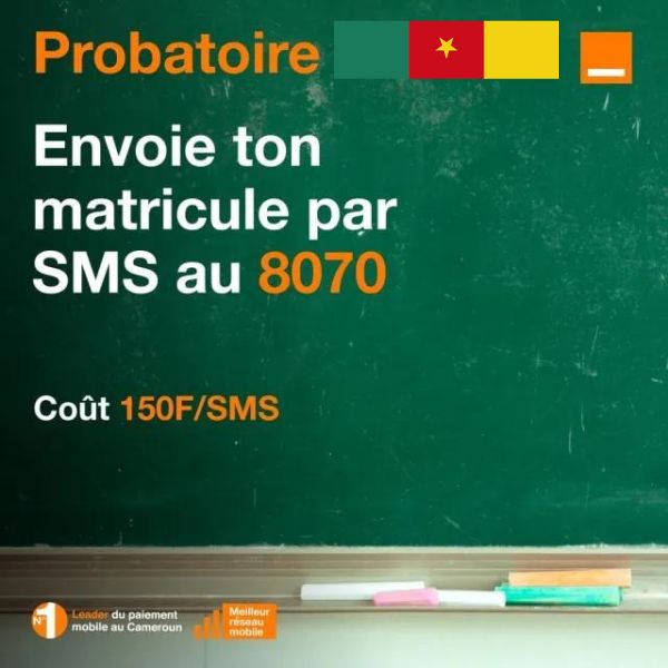 Comment consulter les Résultats du Probatoire 2022 au Cameroun par SMS sur les reseaux Orange et MTN ?
